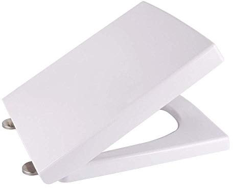 LYLXSF Toilet Seat Trapezoid Toilet Lid with Urea-Formaldehyde Resin Toilet Seat Cover with Two Fitting Kits
