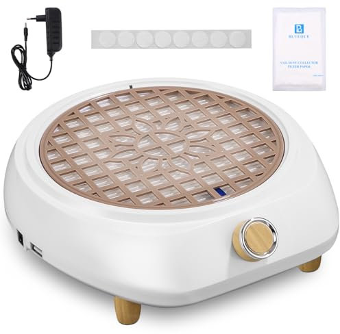 Vuxava Aspirateur Ongles Professionnelle, 100W 5000RPM Aspirateur Manucure Blanc, Convient Aux Salons De Manucure Et Aux Particuliers Aspirateur De Table Poussiere Ongle