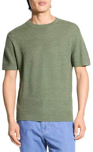 Theory Men's Kolben Shirt in Pacific Linen, Orchard, Medium