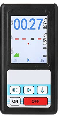 Contatore Geiger Rilevatore di radiazioni nucleari Screen a colori Geiger Counter Dosimeter Dosimeter Rilevatori di marmo X-ray Tester(BR-6 Black)