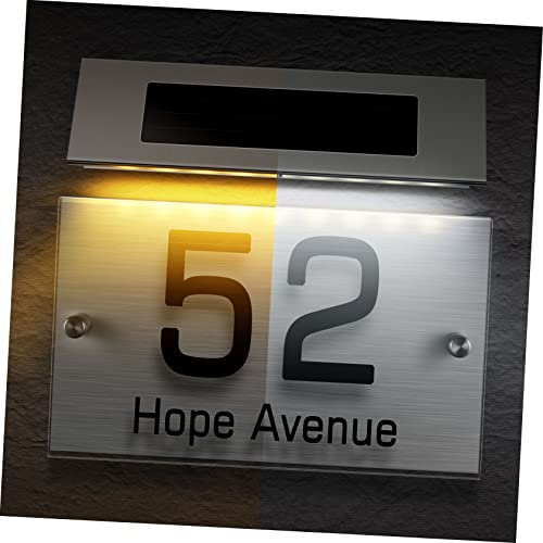 Homoyoyo Solar House Number Light for Doorplate Address Sign Outdoor Wall Lamp Numbers Energy Saving