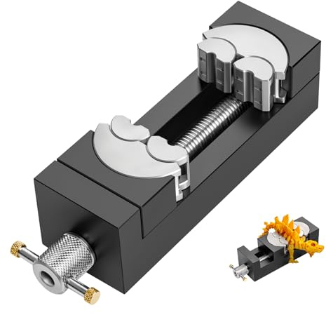 WhiteRhino Mini Bench Clamp, Mini Bench Flat Table Vice Self-AdjustingDrill Press Vice for DIY Aerospace-Grade Aluminum Alloy&Precision CNC Machined Crafts,Jewelry Making,Modeling,DIY,Repairs