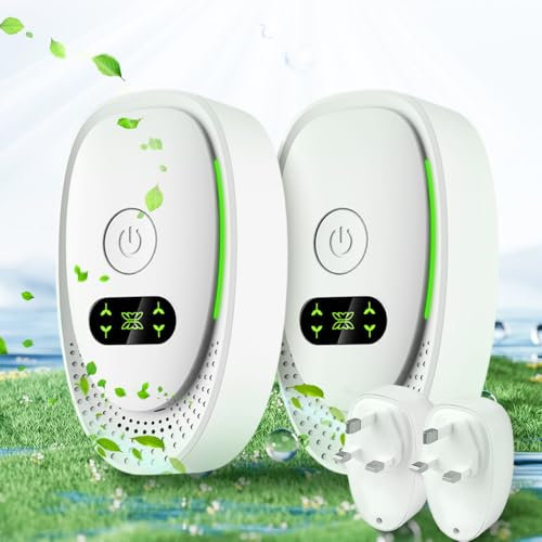 JOAASU 2-Pack Plug-In Negative Ion Air Purifier, Air Purifier for Bedroom Home, Portable Quiet Ioniser for Smokers, Suitable for Toilets, Living Room, Athrooms, Closets, Pet Room, White