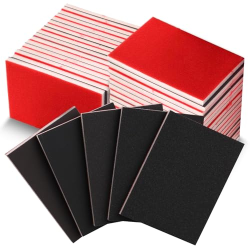 24 Pcs Sand Paper Sponge,180-3000 Grit Flexible Foam Filled Sanding Pad,Wet and Dry Blocks Sandpapers Sheets for Wood，Metal,Railings,Furniture Polishing