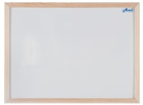 AVELI Whiteboard 40x60 cm magnetisch mit Holzrahmen, abwischbar | Magnethaftende Stahloberfläche | Massiver Holzrahmen gegen Verzug | Hoch- und Querformat | Montageset dabei