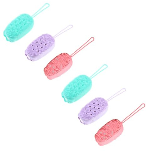 Cabilock Cepillo de Baño de Silicona para Exfoliar y Masajear el Cuerpo 6 Piezas Flexible y Duradero para Uso Diario en Ducha y Cuidado Personal