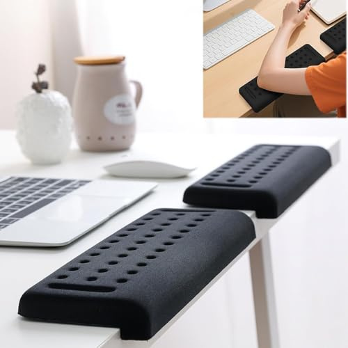 2Pack L-Shaped Desk Elbow Pad for Desk,Elbow Pads Memory Foam Elbow Rest & Cushion for Table Edge Support,Wrist Rests Non-Slip Ergonomic Armrest for Palm,Forearm,Wrist,Home,Office(Black)