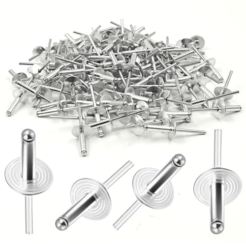 120Pcs Aluminum Blind Rivets, 4.8 x 16mm Pop Rivets Assortment, Aluminum Grip and Steel Mandrel, for Metal, Marine Boat, Automotive, Railway, and Duct Work