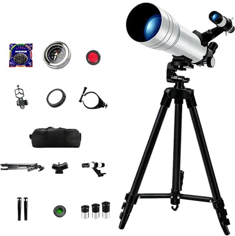 Astrogazeir Telescope，Astronomisches Teleskop Erwachsene Kinder, 70mm Apertur 400mm Refraktor，Komplett mit Zubehör, für Anfänger geeignet