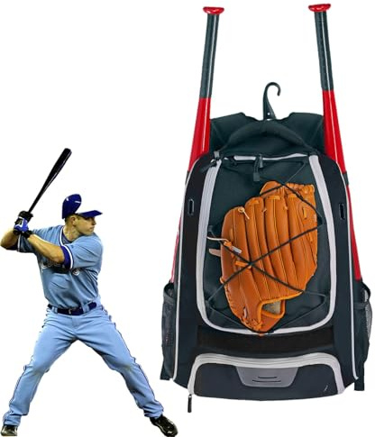Bat Bag, Erwachsene Baseball Tasche, Softball Ausrüstung Rucksack, Erwachsene Baseball Ausrüstung, Reißfester Jugendrucksack für Softball Ausrüstung & Zubehör