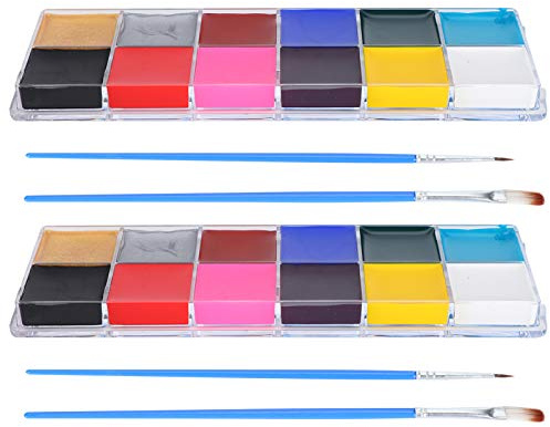 Qudinip Bodypainting-Farben, 12-Farben-Set, Nicht Reizende Ölfarben, Perfekt für Halloween-Party-Kostüme, 2 Sets mit 4 Stiften