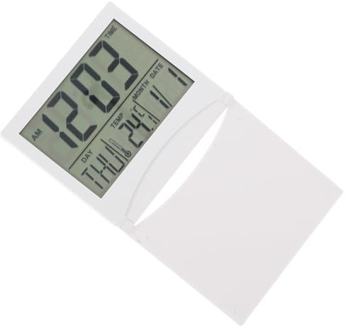 Adorainbow Digital Alarm Clock White Abs Foldable Lightweight Desk Clock