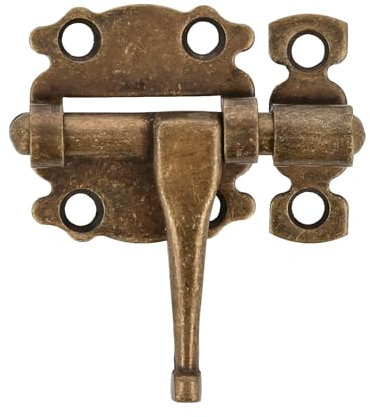 Amig - Loquete Superposé pour Portes et Meubles Mod. 484 | Verrou de Sécurité pour Fermeture Horizontale | Matériau Acier avec Axe en Zamak | 40 mm | Style Rustique | Inclut la Quincaillerie | Cuir