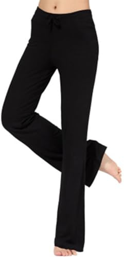 Yigoo Yogahosen Damen Lang Hosen Sporthose Pumphose Haremshose Leichte Sommerhose Marlene Hose Schwarz 3XL