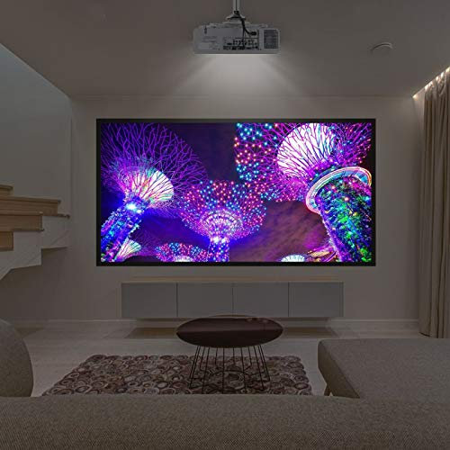 Ecran de Projection pour Vidéoprojecteur et Home Cinéma, Full HD, 4K, 8K et 3D, 16:9, de 80 à 120 pouces, en Kit (80)