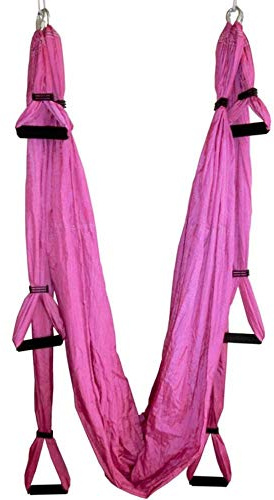 Hamaca De Yoga Aerea, Hamaca De Yoga Hamaca De Yoga Aérea Sin Estiramiento Hamaca De Yoga Aérea Voltear El Columpio Cinturón De Entrenamiento Colgante Honda De Alta Altitud Para Principiantes,Pink