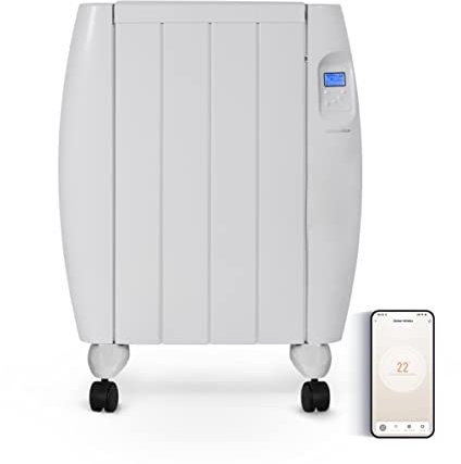 UNIVERSALBLUE Emisor Térmico con WIFI | Bajo Consumo 1000W | Radiador Eléctrico con 4 Elementos | Pantalla Digital