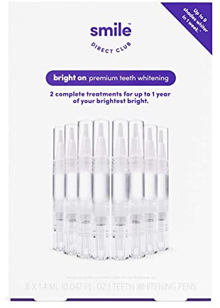 SmileDirectClub Teeth Whitening Kit - 8 1.4ml Gel Pens - Professional Strength Hydrogen Peroxide - Pain Free and Enamel Safe - Up to 9 Shades Whiter in 1 Week