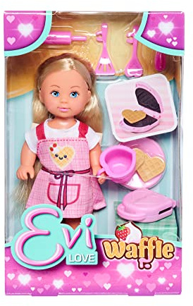 Simba 105733564 - Steffi Love Waffle, Puppe backt Waffeln mit Waffeleisen, Minipuppe 12cm, ab 3 Jahren