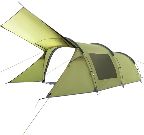 HIKERBRO 3-4 Person Family Tent with Porch, Waterproof, for Camping, Hiking, Traveling