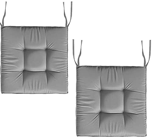 TOULIVER 2er Set Stuhlkissen40x40/45x45 cm Bequeme 7cm Polsterauflage Auflage für Stühle/Bänke in Haus und Garten Sitzkissen Sitzauflage Gartenkissen,Grau,18x18 inch