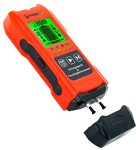 SCHMIDT security tools CF-14 Ortungsgerät: Leitungssuchgerät, Strom-Leitungsfinder, Kabelsuchgerät, Metallsuchgerät, Feuchtigkeitsmessgerät-Wand-Holz, Wandscanner, Balkensucher