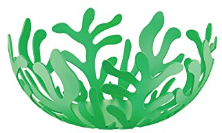 Alessi Mediterraneo ESI01/21GR - Obstschale aus Edelstahl, Epoxidharzlackiert, Durchmesser 21 cm, Grün