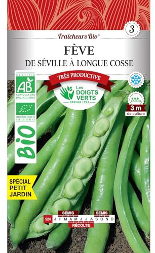 Les doigts verts Graines fèves de Séville Longues cosses Bio 100g