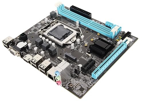 Fabater Placa Base de Escritorio, H61 6 USB2.0 DDR3 M.2 NVMe NGFF 100Mbps LAN Micro ATX Placa Base para Juegos para LGA1155 Socket I3 I5 I7