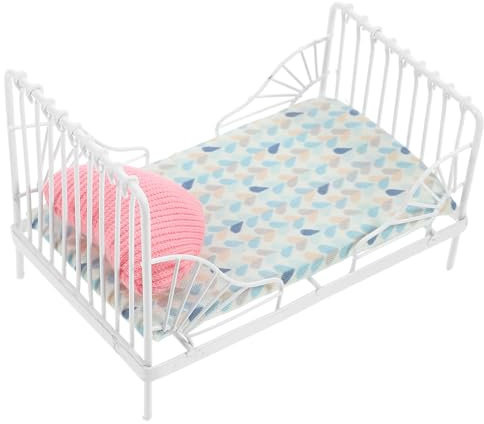ibasenice 1satz Miniaturbett Für Puppenhaus Mit Zubehör Für Kreative Raumgestaltung Elegantes Design Leichte Bauweise Für Puppenhaus-Dekoration Und Einrichtung