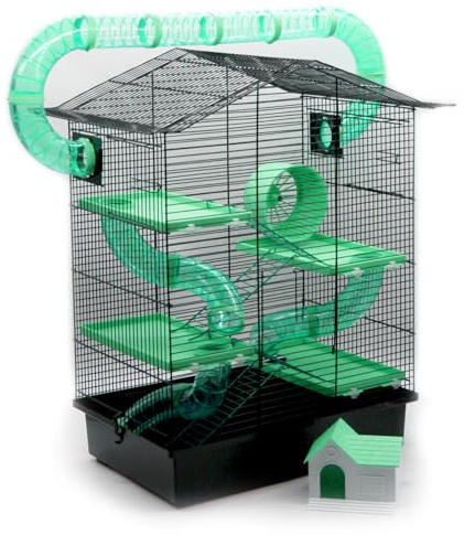 ZooPaul XXL Nagerkäfig Hamsterkäfig schwarz grün Maus Käfig Tunnelsystem Zubehör