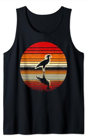 Sekretär Vogel Sonnenuntergang Retro Stil Safari Vintage 70er Jahre Tank Top