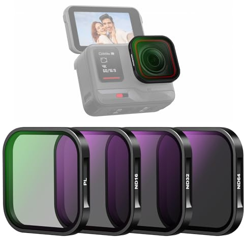 NEEWER ND CPL Kit de filtres Compatible avec Insta360 Ace Pro, Comprenant 4 filtres polarisants à densité Neutre (ND16, ND32, ND64 et CPL) avec Verre Optique Multicouche et Monture en Aluminium Fin