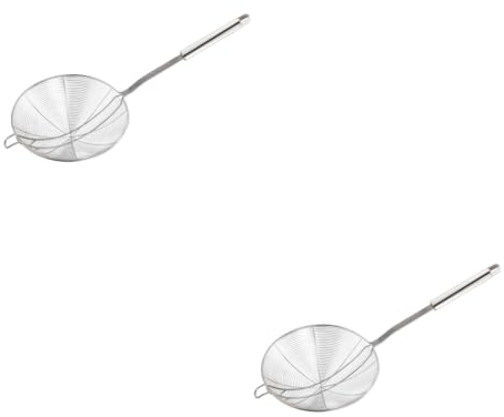 Cabilock 2 Pz colapasta caldo cucina cucine mestolo di colino asiatico mestolo per skimmer con filtro a ragno tagliatelle mestolo con colino skimmer per servire il cibo Metallo Spaghetto