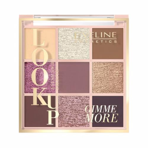 Eveline Cosmetics Look UP Gimme More 9-Farben Lidschattenpalette - Vegan, Langanhaltend & Gut Verblendbare Nuancen
