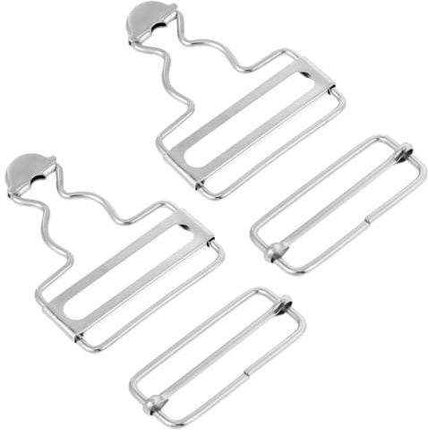 Jeffdad 2 Sets Latzhosen Schnalle, Metall Dungaree Schnallen Hosenträger Schnallen mit Schiebeschnalle für Strapse Hose Verstellbare Latzhosen Schnallen für Latzknopf Sewing Clothing Craft