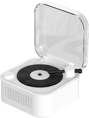 Tocadiscos retro inteligente con altavoz Bluetooth portátil para discos de escritorio, ranura de regalo, reproductor de tarjetas de vinilo T0V7 mini adorno