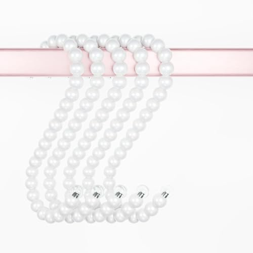 ULWSKY Lot de 10 crochets en S à suspendre pour chambre d'enfant, perles élégantes blanches, pour placards, vestiaires, vêtements et sacs, centre commercial