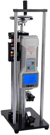 500N Digital Force Test Stand, Vertical Spiral Push Pull Gauge, with 240mm/9.4’’ Stroke, Ruler, 2 Pcs Testing Clamp, for Compression and Tension Testing
