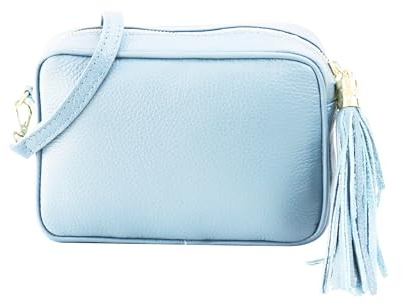 SH Leder Echtleder Umhängetasche mittel kleine Tasche Abendtasche Clutch Crossbody Bag Messenger Handtasche mit Reißverschluss 21x15cm Chiara G209