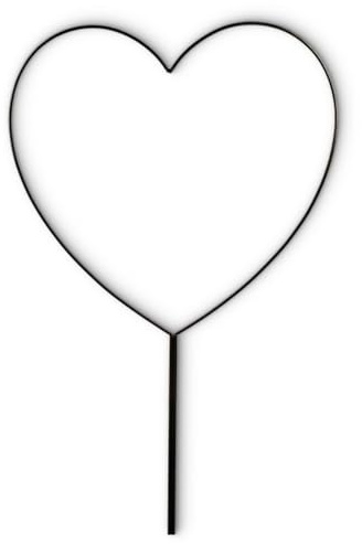 matches21 HOME & HOBBY Großes Metall-Herz Ø 50 cm schwarz mit Stiel zum Stecken als Draht-Herz Blumenstecker