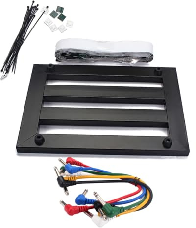 Effektpedal Halterung Schwarzes Metall für Gitarreneffekt Netzteil O21 | Kompaktes Design, Montage Am Netzteil, Universell für Effekte, Inklusive Sechs Farben Kabeldraht