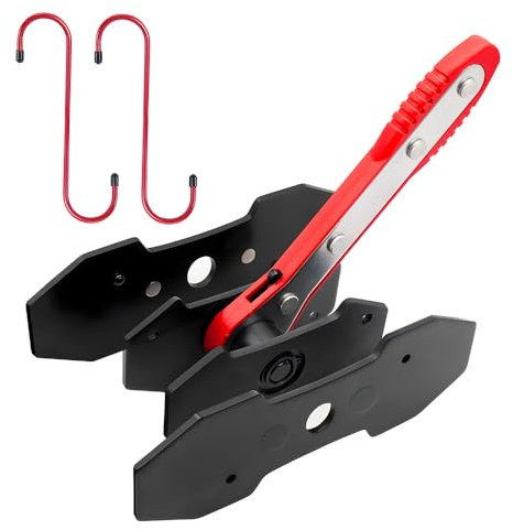BARTOO Brake Caliper Press Tool, Brake Caliper Piston Spreader, Car Ratcheting Brake Caliper Piston Spreader Press Tool with 2 PCS Steel Plates, Red