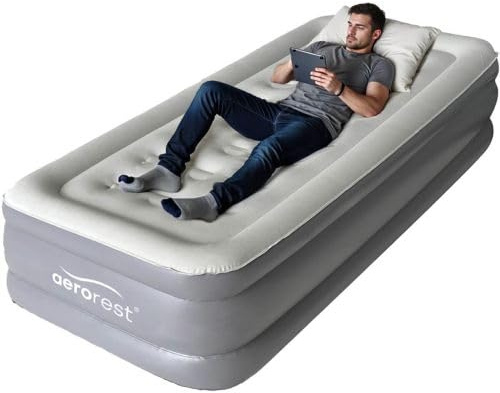 AeroRest Matelas gonflable Supreme Plush XL 1 personne | 210 cm de longueur | Avec pompe électrique intégrée