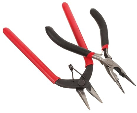 BUGUUYO 2 Piezas Alicates Redondos para Joyería Tenazas de Corte de Alambre Herramienta de Doblado DIY Paquete Diseño Ergonómico y Precisión para Manualidades