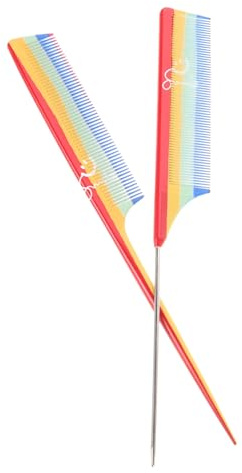 WOONEKY 2pezzi Petto Coda Di Topo Per Capelli Pettine Denti Fini Per Separare e Acconciare i Capelli Pettine Per Parrucchieri e Uso Personale