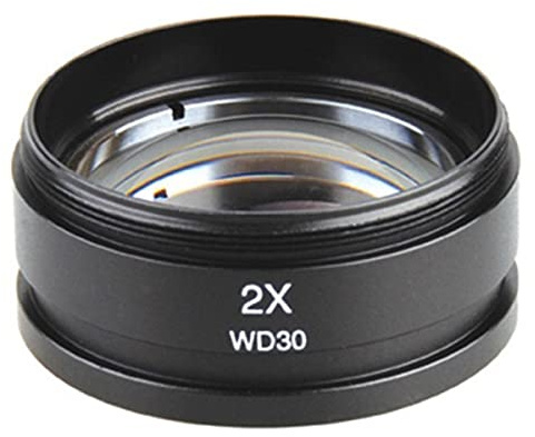 Kit de accesorios para microscopios Zoom 0. 5x 1x 2x Lente protectora objetiva for accesorios trinoculares con microscopio estéreo 48 mm Portaobjetos de microscopio(2X)