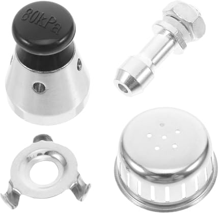 TOBBOMEY Pressure Cooker Parts Set Aluminum Alloy Exhaust Rod Replacement Float Valve Universal Cooker Valves Kit Anti-Clogging Cover and Clamp 4pcs
