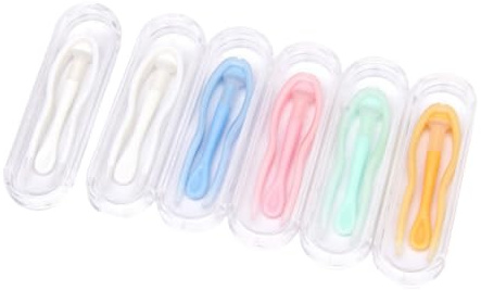 ERINGOGO 6 Sets Remover and Inserter Tools with Non-Slip Plastic Tweezers and Suction Stick for Easy Hygienic Handling of Colour Contact Lenses Portable for Travel and Daily Random Color