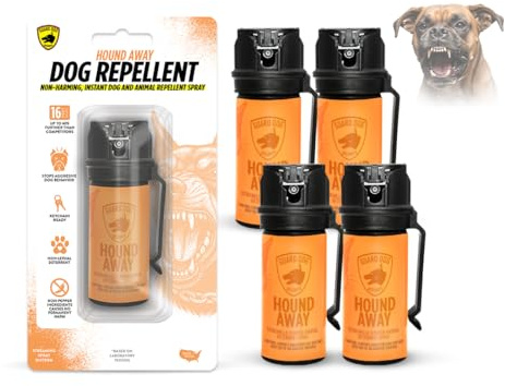 Citronella Dog Deterrent Spray, Dog Spray Self Defense, Training and Barking, Long-Range Dog Repellent, Portable Canister (0.5oz / 2oz) (2 oz - 4 Pack)